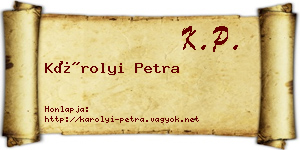 Károlyi Petra névjegykártya