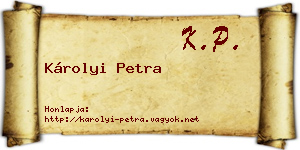 Károlyi Petra névjegykártya