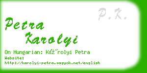 petra karolyi business card